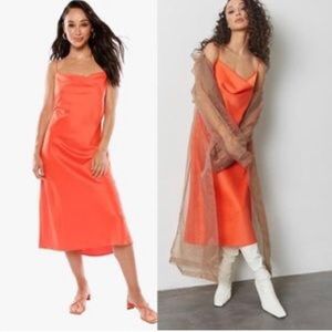 Cara Santana XS Orange Cowl Neck Dress